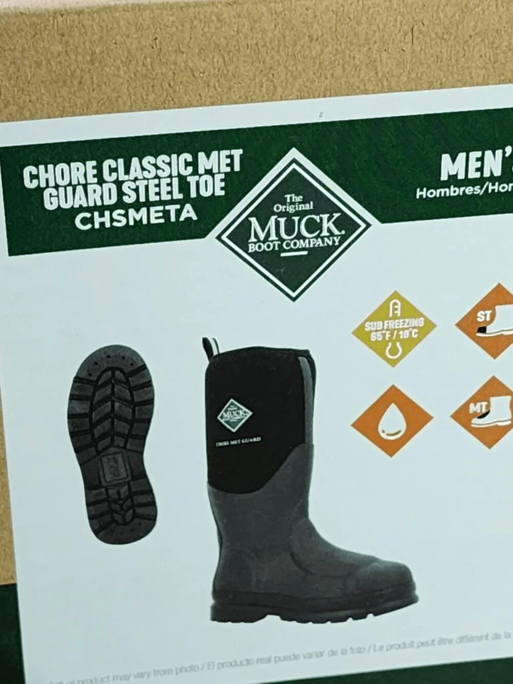 Muck Boot Company Men’s Chore Met Guard Steel Toe Waterproof  Work Boots 10M